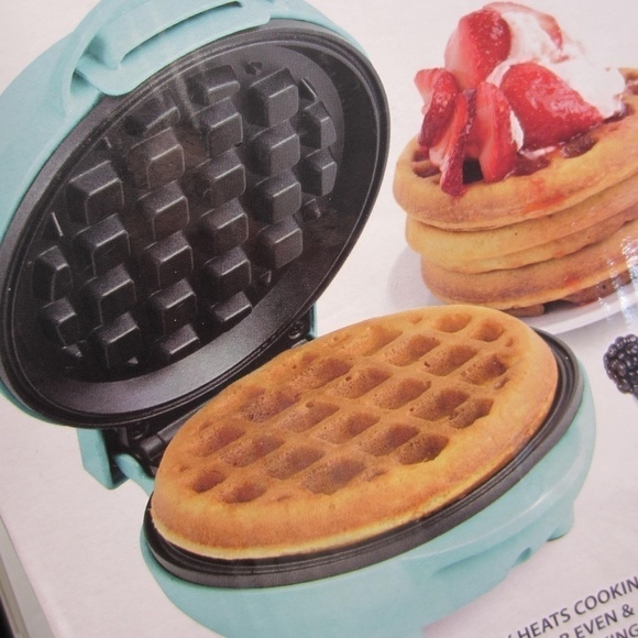 Nostalgia MyMini Personal Electric Waffle Maker, MWF5TL Teal Blue - Picture 3 of 15
